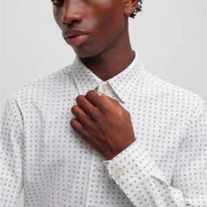 BOSS Men's Roan F Printed Slim Fit Jersey Shirt Cotton Mix. Size M. Like New